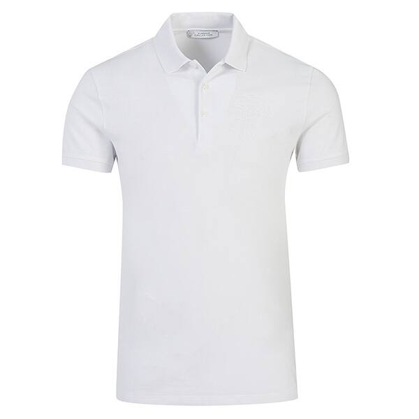 Shop Versace Collection Mens White Pique Polo Tshirt With Medusa