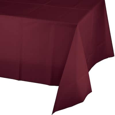 Rectangular Disposable Party Table Covers - 108" - Burgundy Red - Club Pack of 12