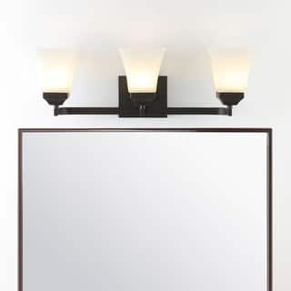 JONATHAN Y Staunton Iron/Glass Modern Cottage LED Vanity Light, Oil Rubbed Bronze