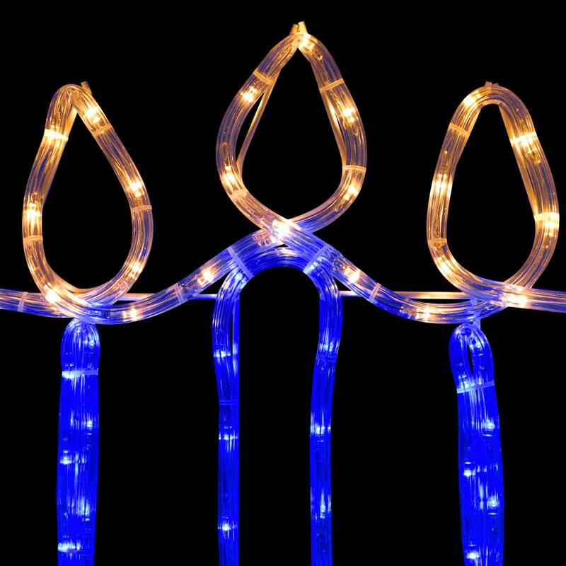 Alpine Corporation Hanukkah Decoration with Blue and White LED Lights