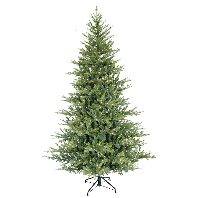 Puleo International 7.5 ft' Pre-Lit Alberta Spruce Artificial Christmas Tree