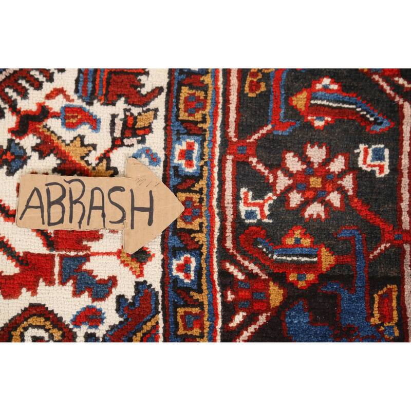 Hand Knotted Oriental 100% Wool Carpet Traditional Medallion Oranges & Rust Heriz Area Rug - 9' 11'' X 6' 6''
