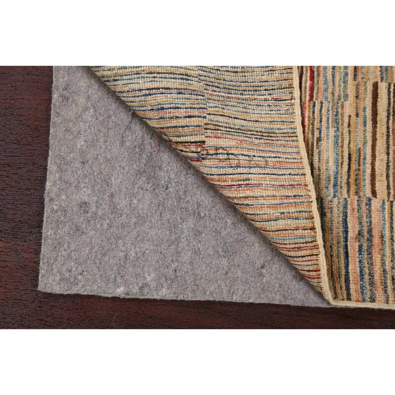 Striped Gabbeh Kashkoli Contemporary Area Rug Hand-knotted Wool Carpet - 2'8" x 3'11"