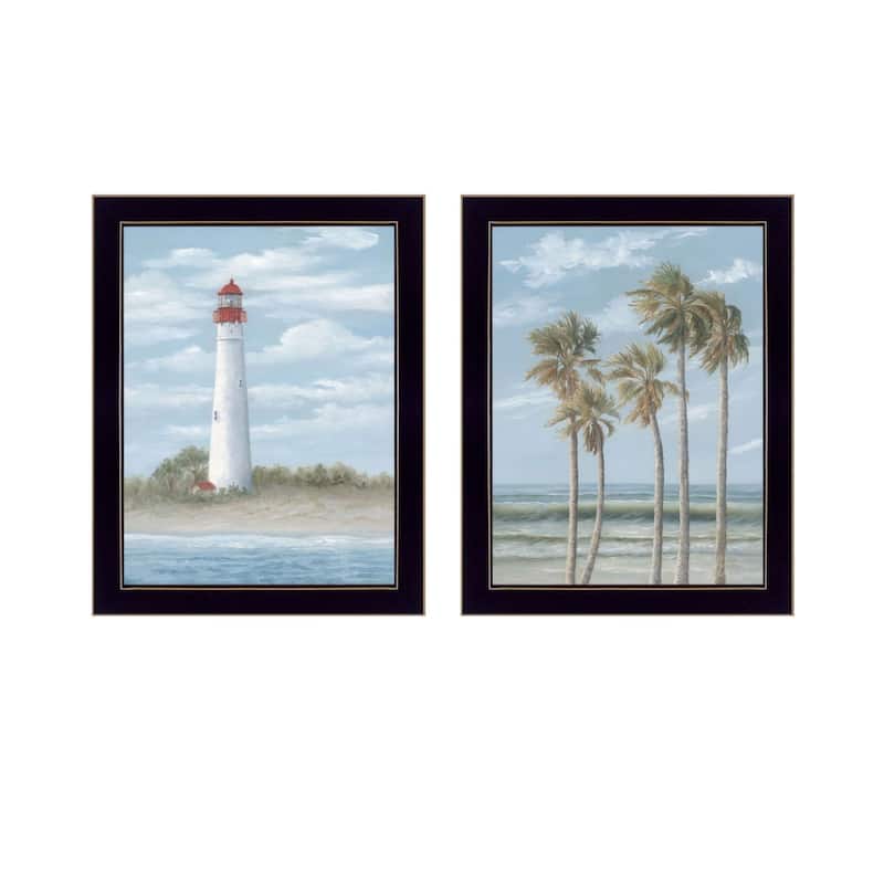 Trendy Decor 4U "Beach Days" Printed Framed Wall Art by Georgia Janisse - Black - 14 x 18