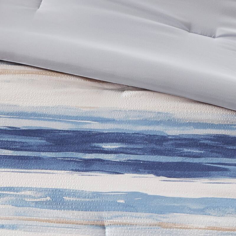 GDF Studio - Marina 8-Piece Printed Seersucker Comforter and Quilt Set Collection with Decorative Pillows