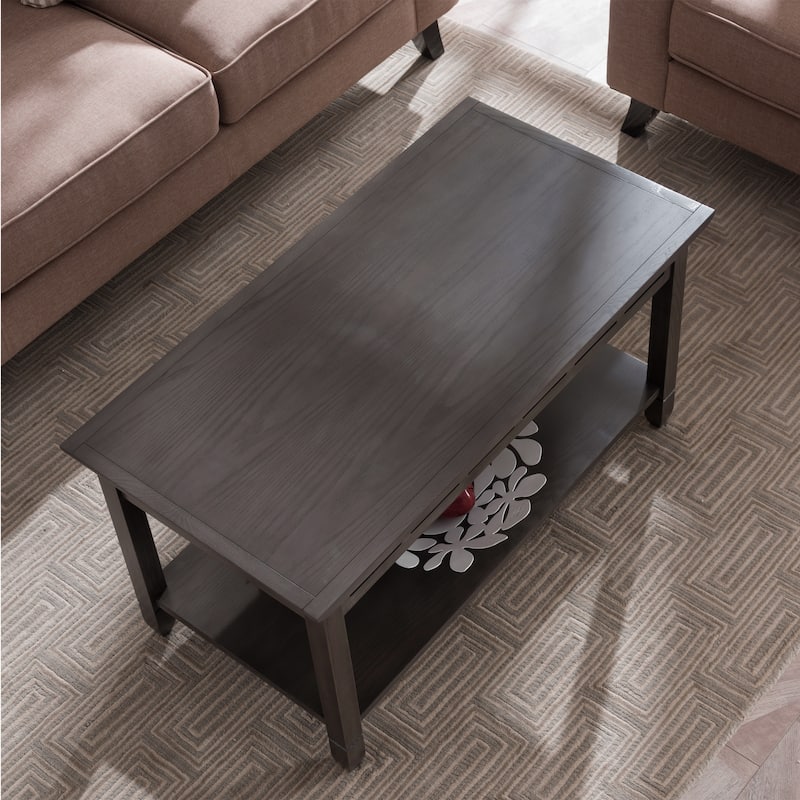 Leick Home Rustic Slate One Shelf Coffee Table