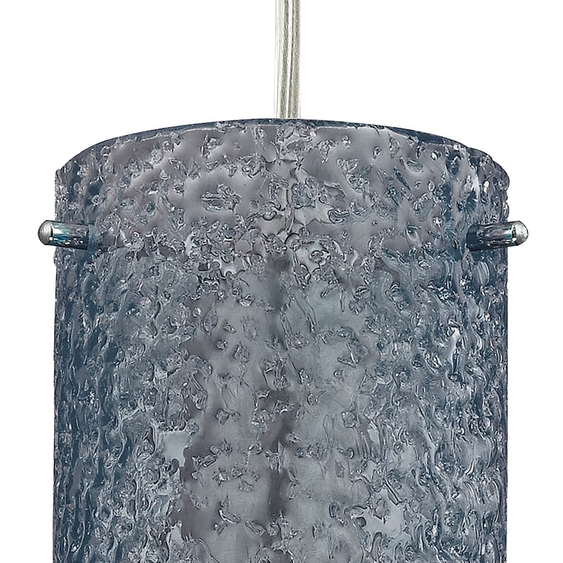 Ice Fragments 5-inch Wide 1-Light Pendant in Satin Nickel - 5in W x 5in D x 8in H