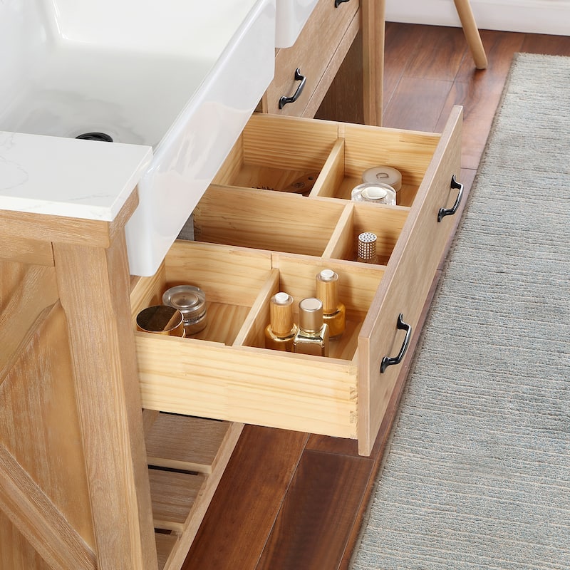 Villareal Bath Vanity with Composite Stone Top without Mirror