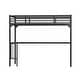 preview thumbnail 6 of 5, Twin Metal Loft Bed with Desk, Ladder and Guardrails,bookdesk under bed , Black