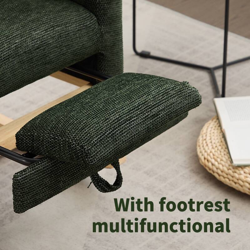 Modern Accent Rocking Chair with Adjustable Footrest