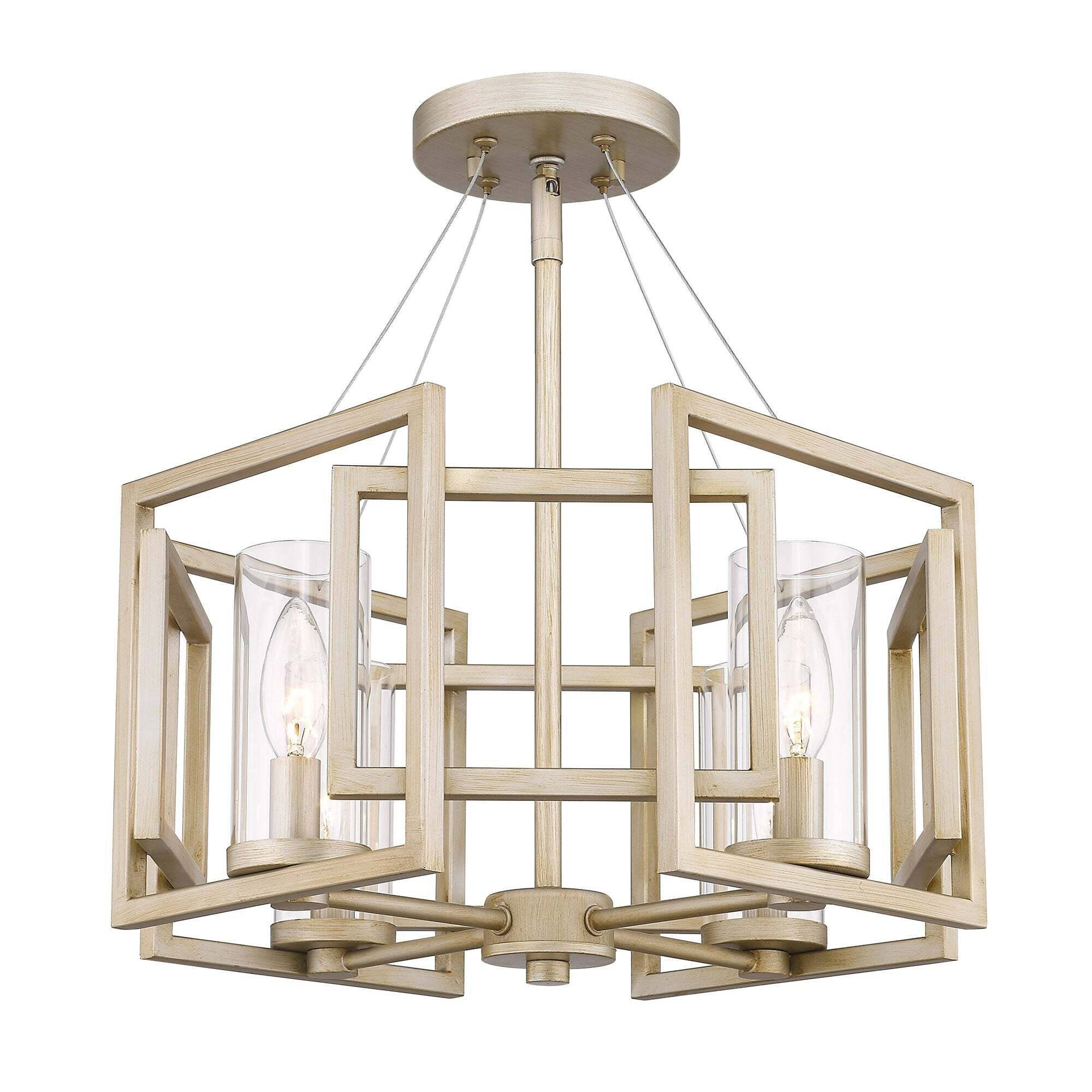Golden Lighting Marco 4-Light Semi-Flush Mount - White Gold