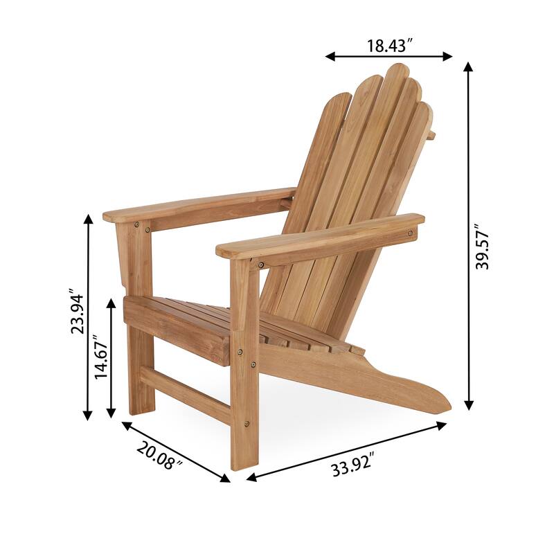 Folding Adirondack Chair All Weather Outdoor Chair with Footstool