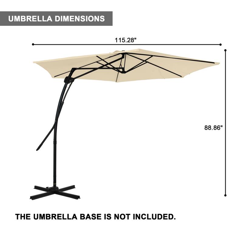 Clihome 10ft Outdoor Patio Cantilever Umbrella with Stand