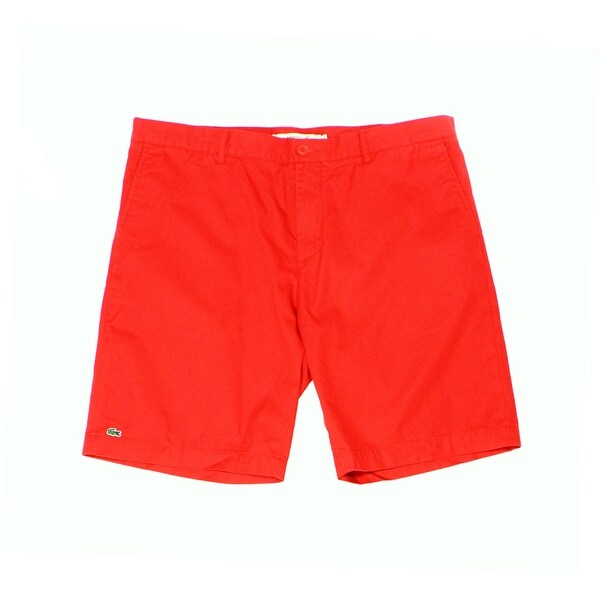 mens red lacoste shorts