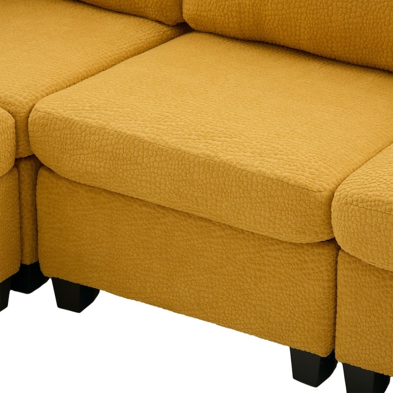 Freely Combinable Convertible Modular Sectional Sofa with Storage Ottomans