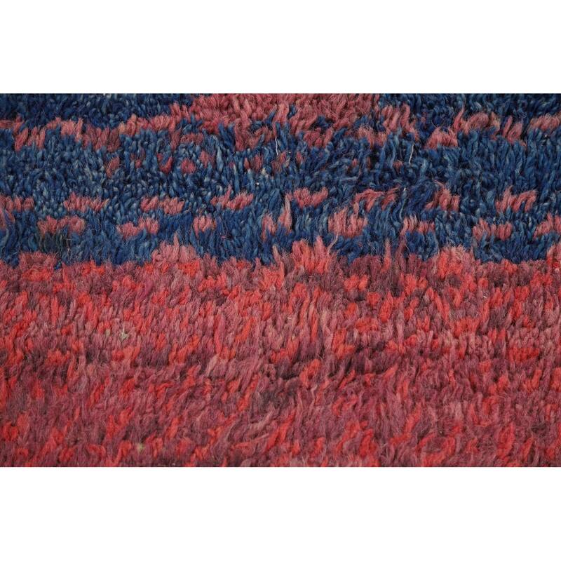 Moroccan Oriental Area Rug Hand-Knotted Abstract Wool Carpet - 8'10" x 12'2"