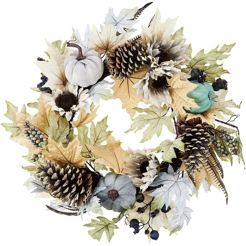 24 Inch Rustic Sunflower, Pumpkin Wreath