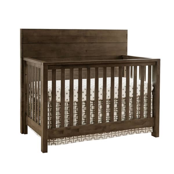 slide 2 of 4, Dovetail 56" Wide Contemporary Convertible Crib, Graphite Gray