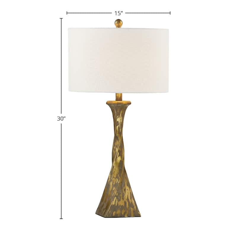 Marcy 30" Table Lamps with Linen Shade, Antique Gold (Set of 2)