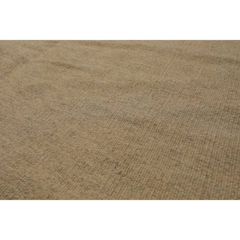 9'2''x12'6'' Handwoven Flatweave Wool Beige Superfine Modern Solid Kilim Rug - 9' 2'' x 12' 6''