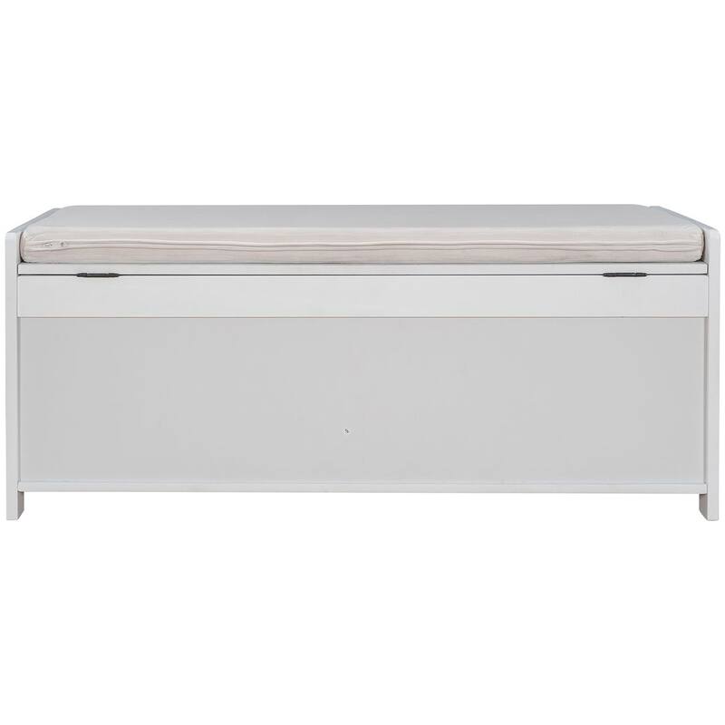 3-drawer Wooden Storage Bench with Cushion