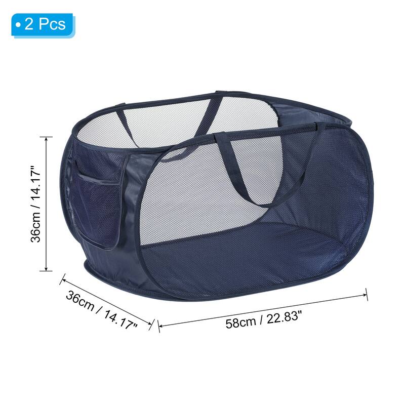 Mesh Laundry Hamper, 2 Pack Collapsible Laundry Baskets Laundry Bag