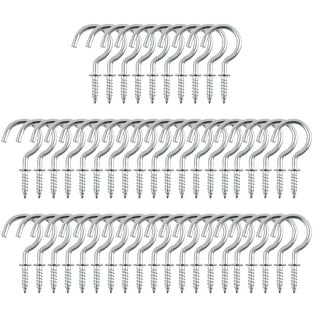 White Cyful 100Pcs Vinyl Coated Metal Cup Hook 1//2 Screw-in Ceiling Hooks for Hanging