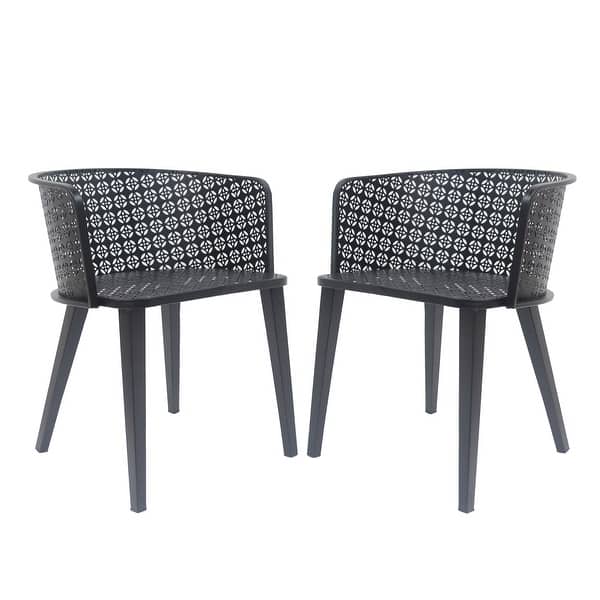 slide 2 of 10, Accent Chair Outdoor Chairs Patio Armchairs with Iron Frame, Club Chairs Leisure Chair Dining Chair Side Chair Black