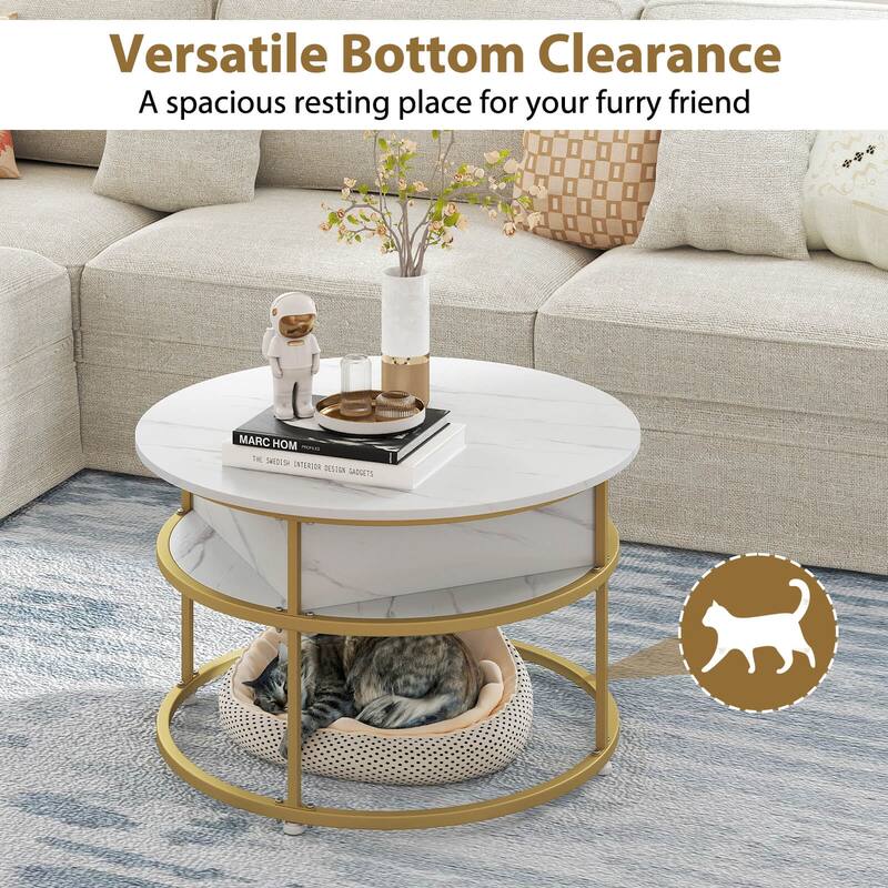 Costway 31.5” Lift Top Coffee Table with Hidden Compartment & Side - See Details