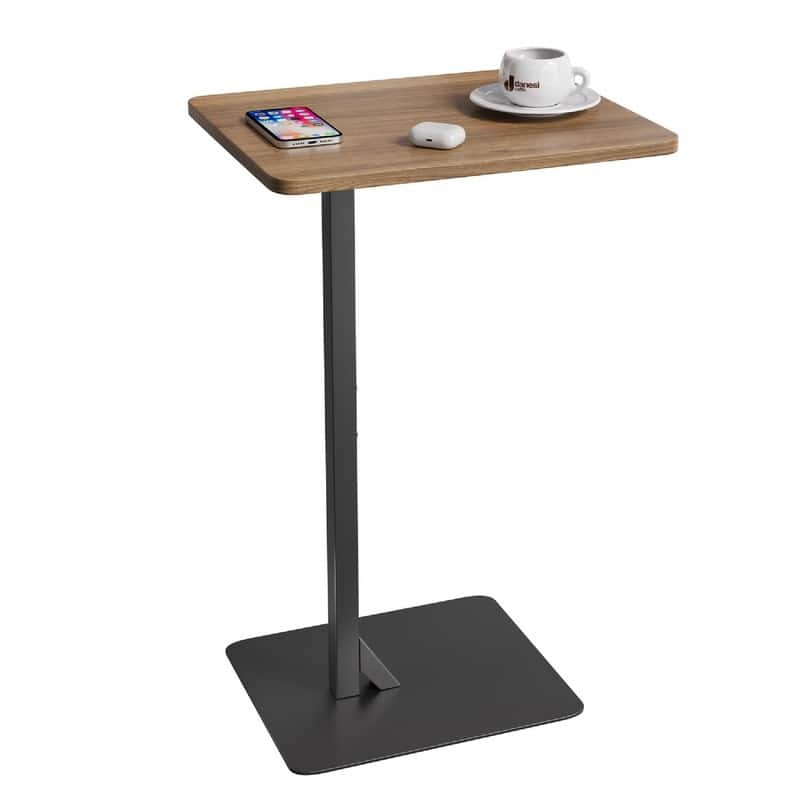 C Shaped End Table for Couch & Bedside - 15.7"D x 11.8"W x 23.6"H