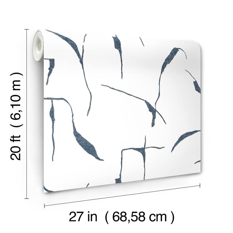 Ivory Coast Navy and Glint Premium Peel and Stick Wallpaper