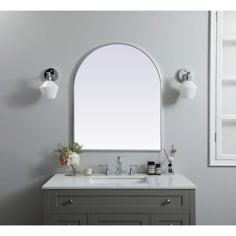 Indigo Home Metal Frame Arch Mirror 30x36 Inch