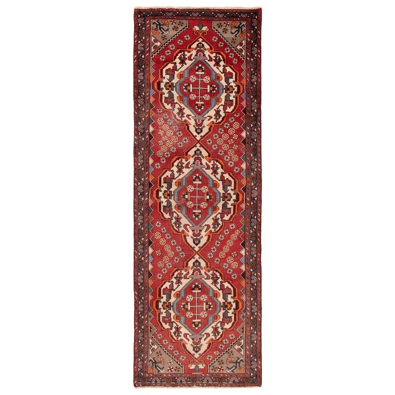 ECARPETGALLERY Hand-knotted Konya Anatolian Red Wool Rug - 3'3 x 9'8 - Red - 3'3 x 9'8