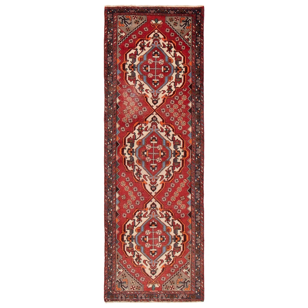 ECARPETGALLERY Hand-knotted Konya Anatolian Red Wool Rug - 3'3 x 9'8