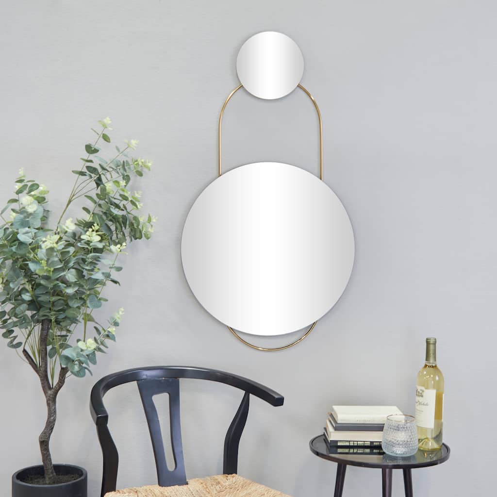 CosmoLiving by Cosmopolitan Gold Metal Room Wall Mirror - 20"W, 27"H