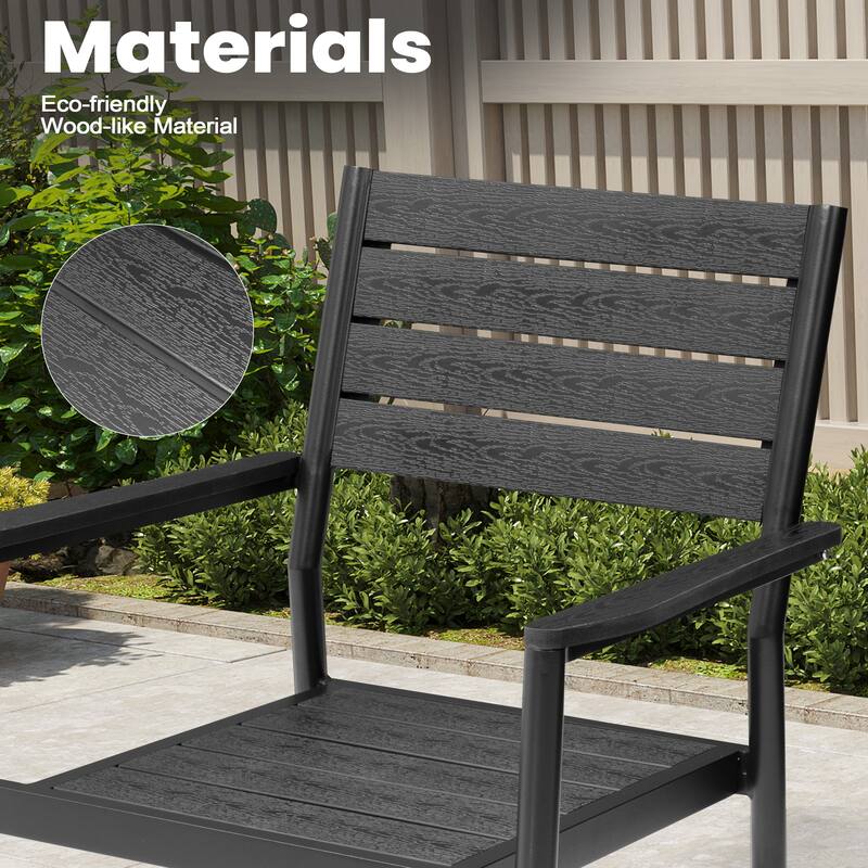 11PC Outdoor Patio Aluminum X-Frame Dining Set Table with Stackable Chairs Umbrella Hole