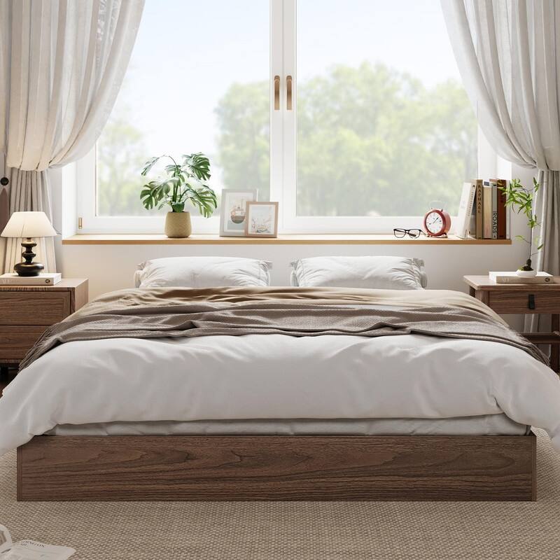Modern Solid Wood Platform Bed Frame