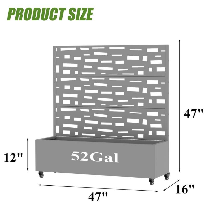Raised Garden Bed Planter with Trellis Movable Planter Box with Lockable Wheels