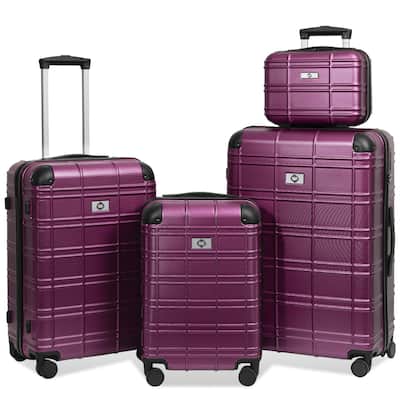 Luggage Set 4 Piece, ABS+PC Hardshell Lightweight Durable Suitcase with TSA Lock and Spinner Wheels, for Men Women Travel