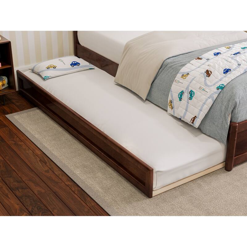 Lucia Platform Bed with Panel Footboard and Twin Trundle