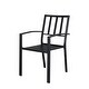 preview thumbnail 4 of 8, 2pcs Backrest Vertical Grid Wrought Iron Dining Chair, Black