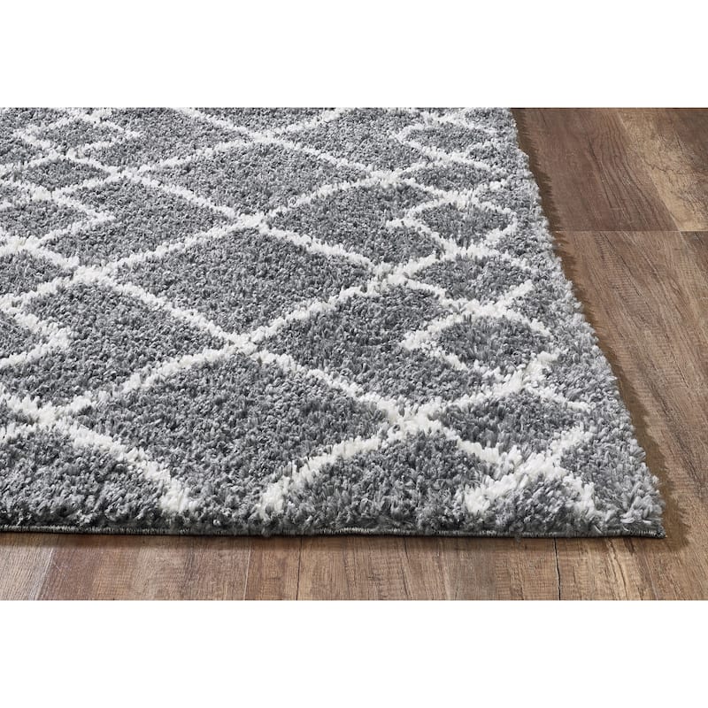 Pax Plush Diamond Trellis Shag Rug