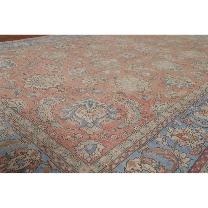 Traditional Tabriz Persian Vintage Rug Handmade Oriental Wool Carpet - 7'4"x 10'7"