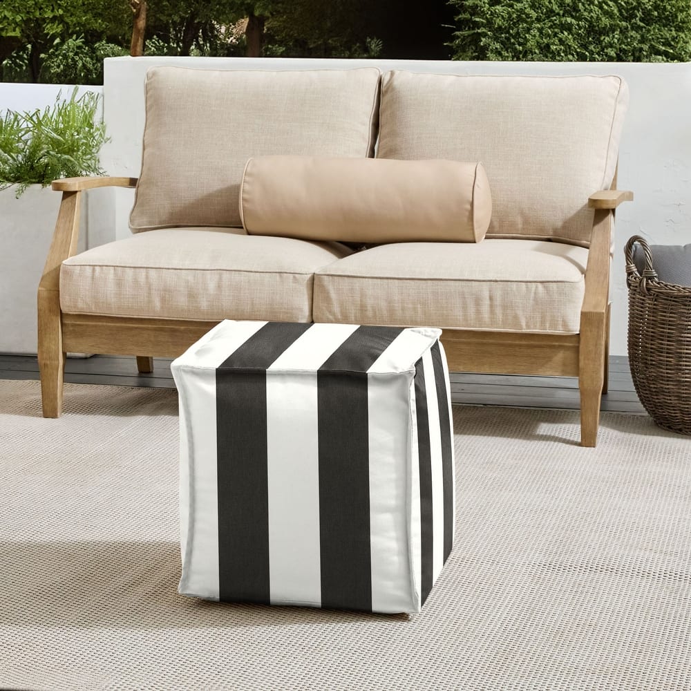 Sorra Home Sunbrella Outdoor Top Stitch Bean Pouf