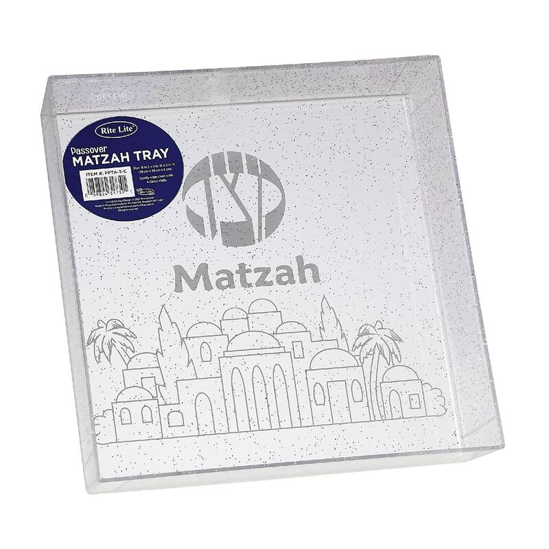 8.5" Clear Square Passover Matzah Serving Tray