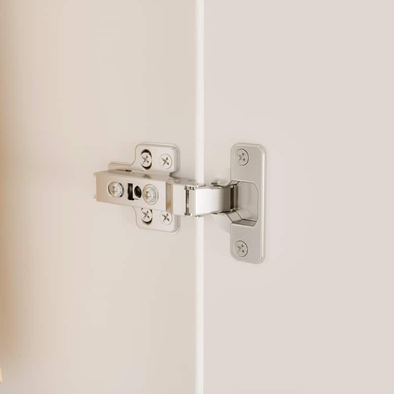 126"x70.9" Modern White Wardrobe with Hanging Rod & Two Drawers - Curved Side Design