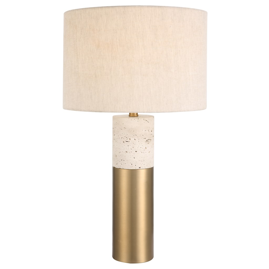 Uttermost Gravitas Elegant Brass & Stone Lamp - 16 W X 27.5 H X 16 D (in)
