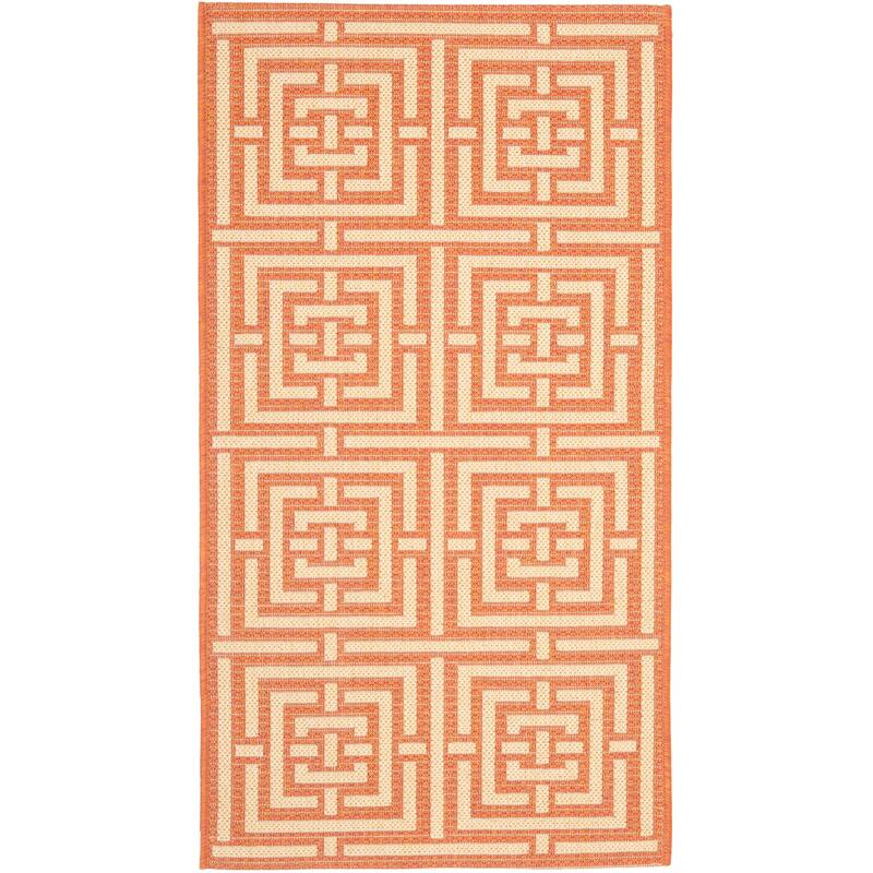 SAFAVIEH Courtyard Ginger Indoor/ Outdoor Waterproof Patio Backyard Rug