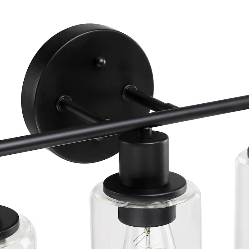 3-Light Bathroom Vanity Light with Cylinder Glass Shade