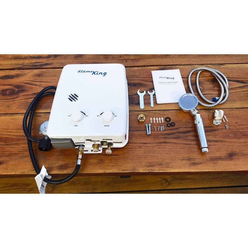 Flame King Portable Tankless Water Heater Propane Outdoor Shower 5L